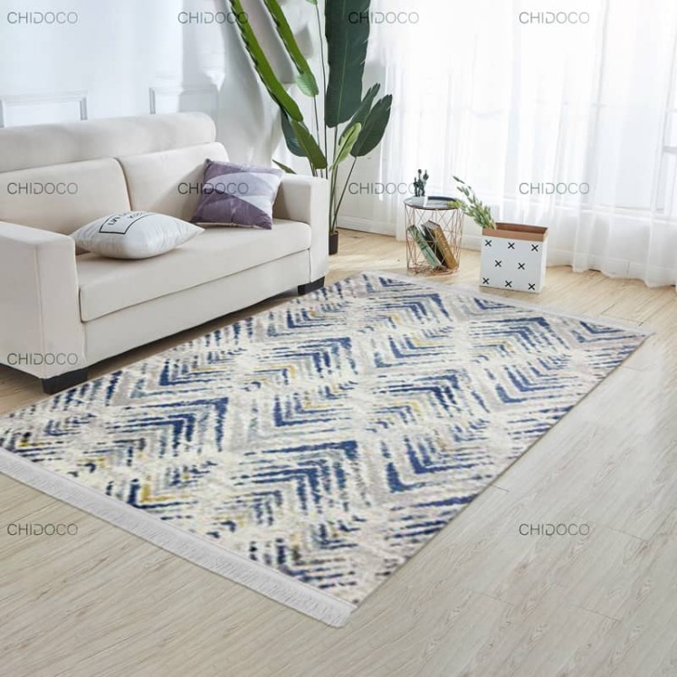 فرش مینیمال آبی