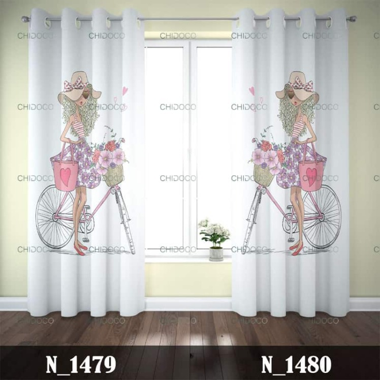 پرده آماده مخمل دختر