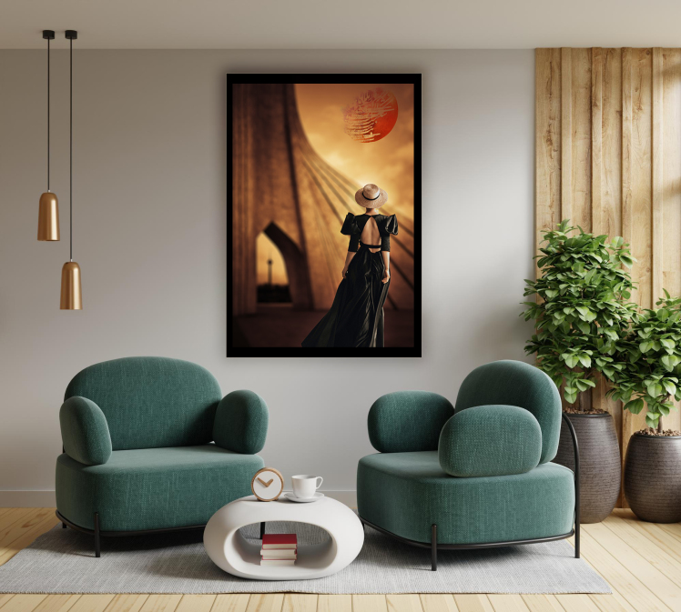 تابلو دکوری زن و میدان آزادی تهران