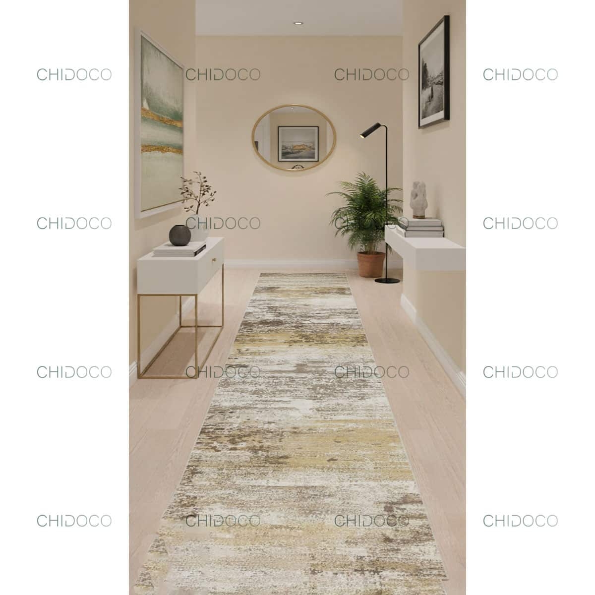  فرش راهرویی کرم 