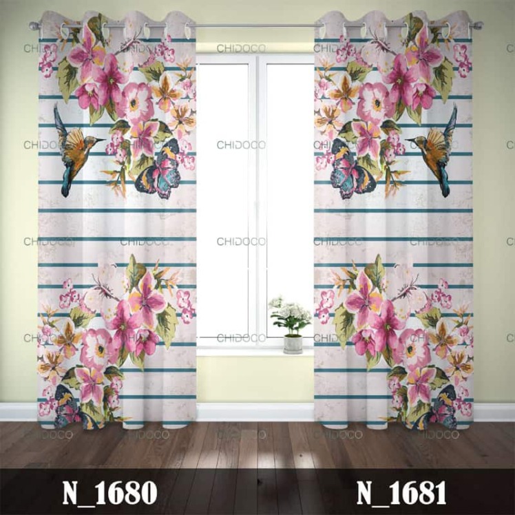 پرده آماده مخمل فانتزی