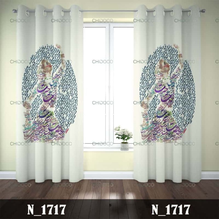 پرده آماده مخمل سفید