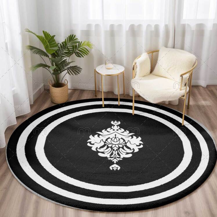 فرش گرد مشکی