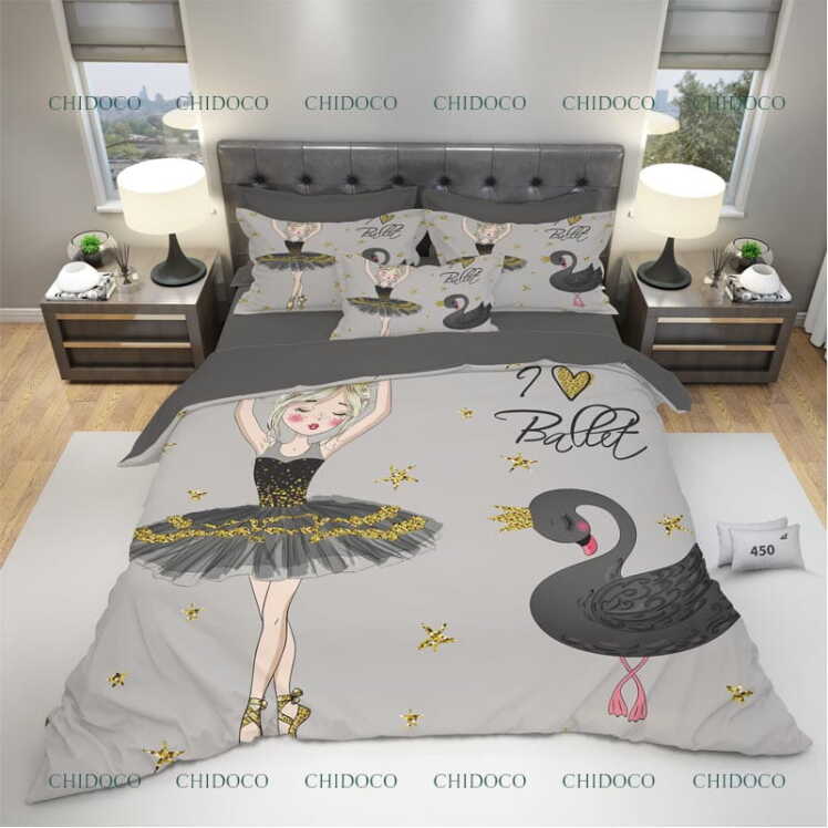 روتختی دخترانه طوسی طرح باله