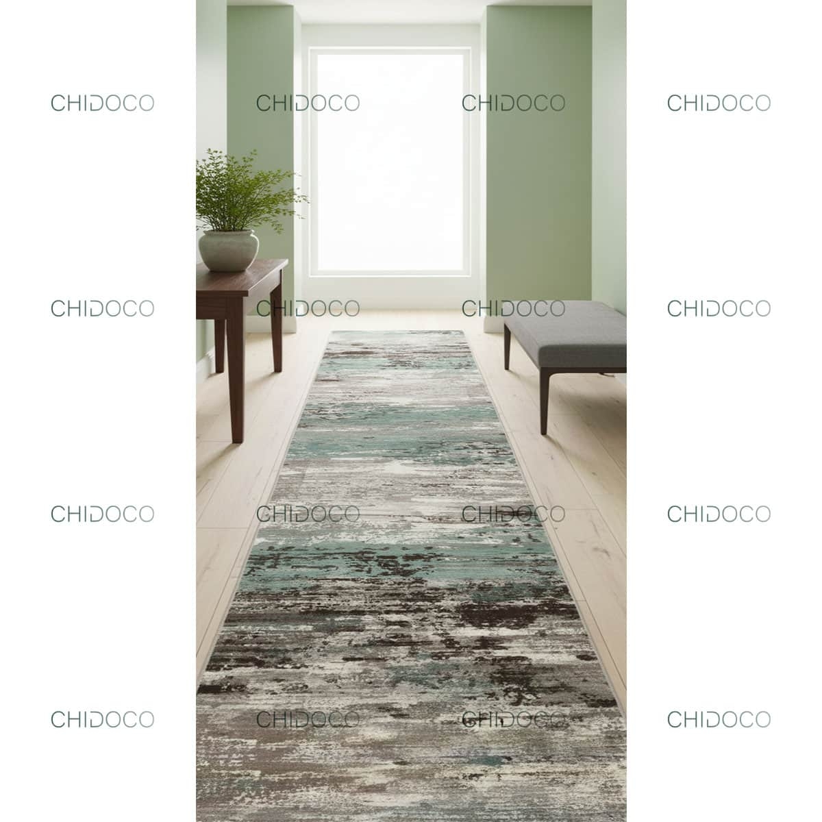 فرش راهرویی سبز