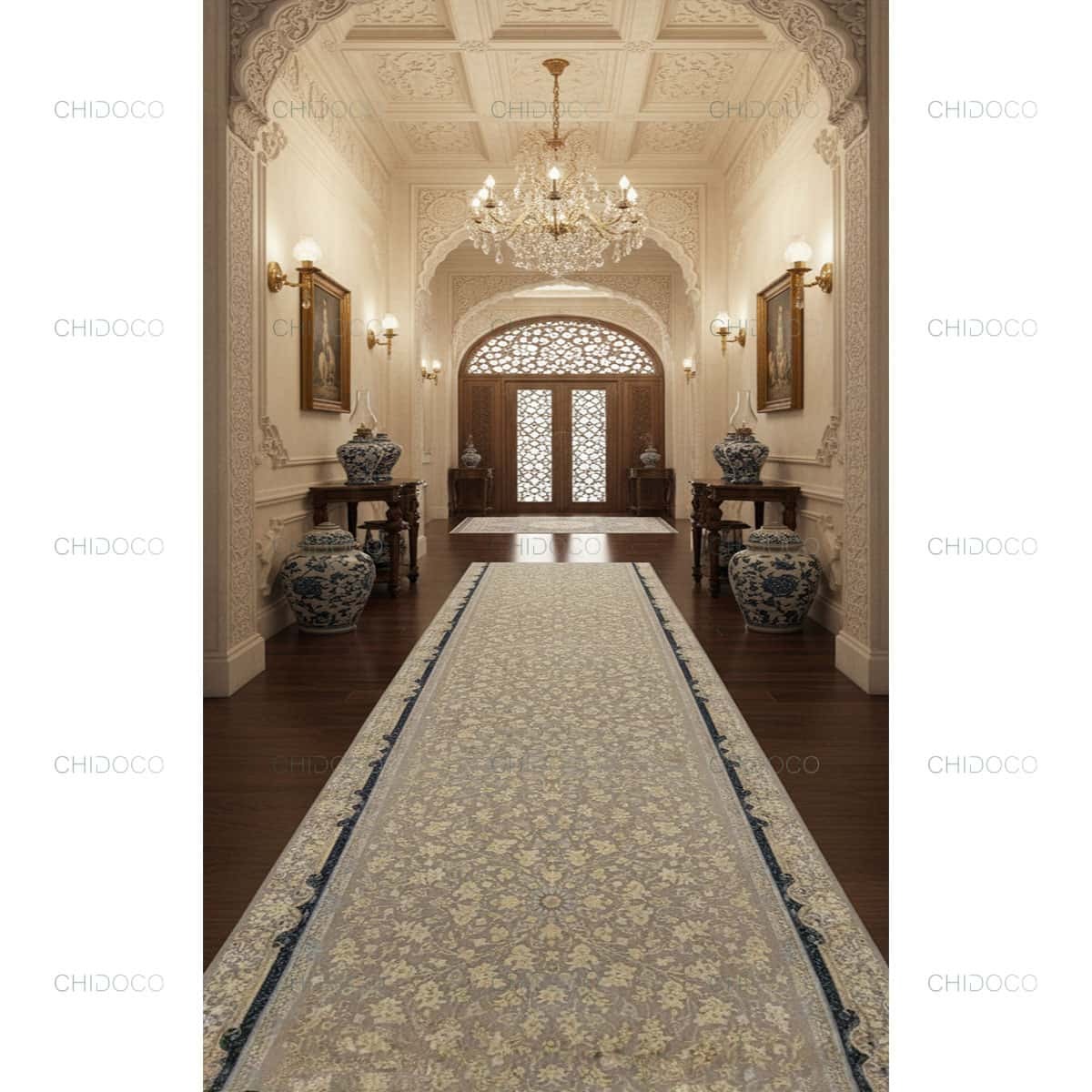  فرش کناره کرمی 