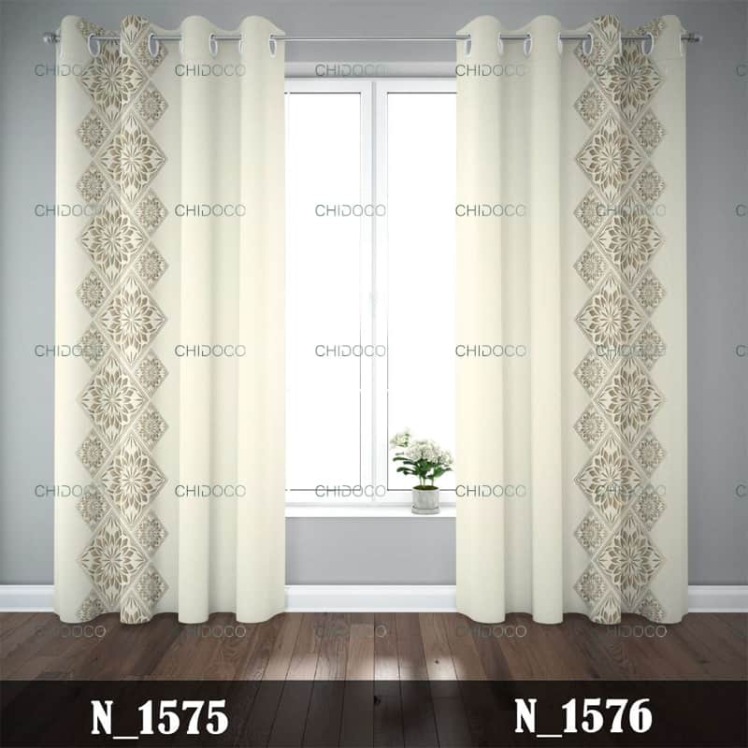 پرده آماده مخمل کرم