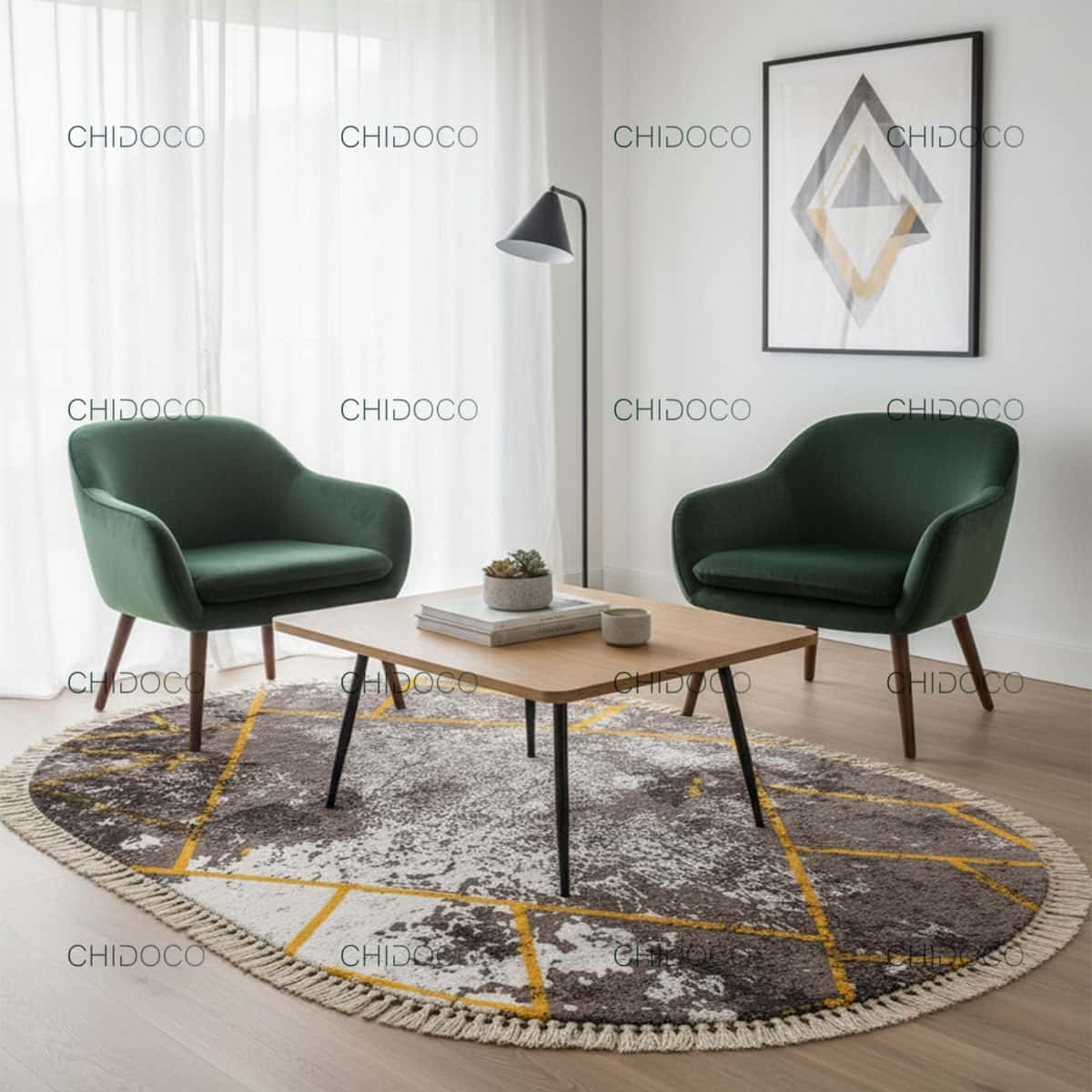  فرش بیضی مینیمال 