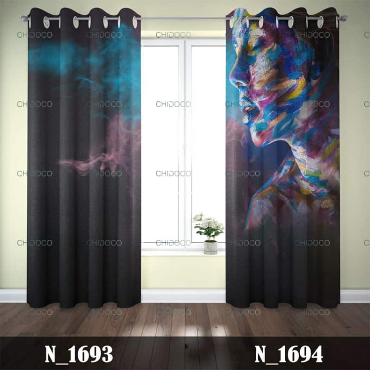 پرده آماده مخمل مشکی