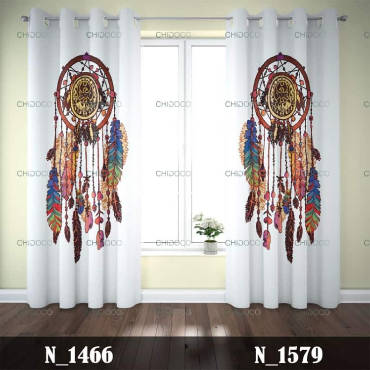 پرده آماده مخمل سفید