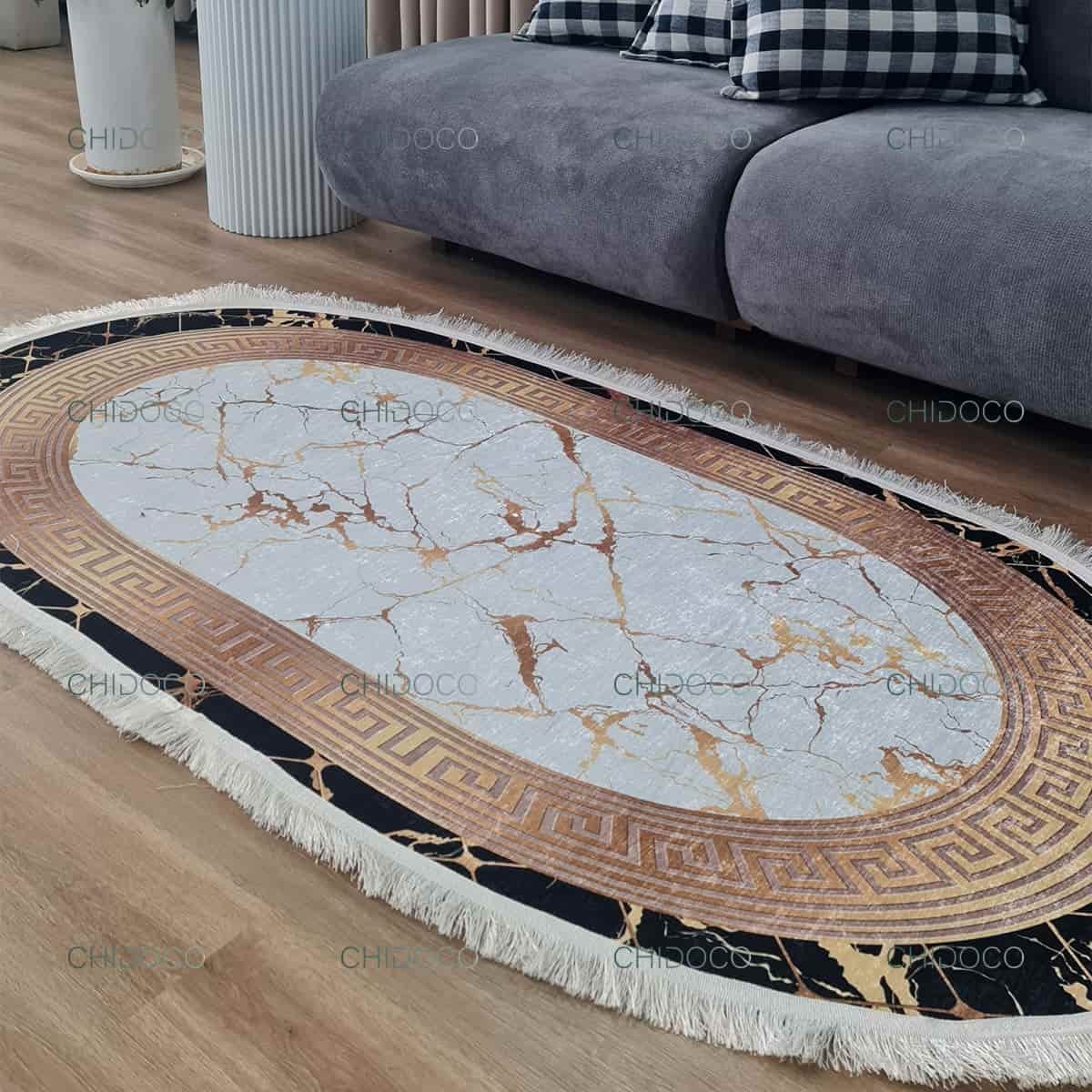  فرش بیضی شکل 