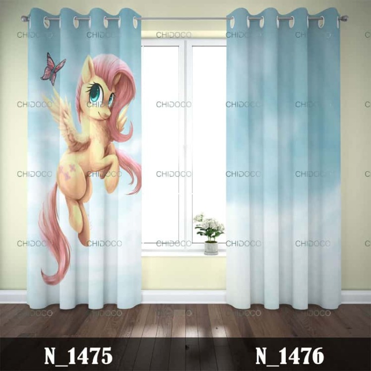 پرده آماده مخمل دخترانه