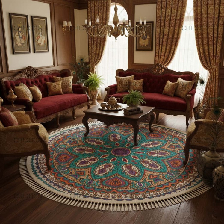 فرش گرد بزرگ