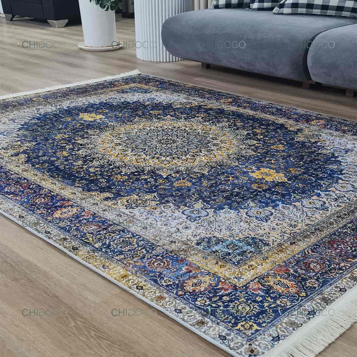  فرش ترنج سورمه‌ای 