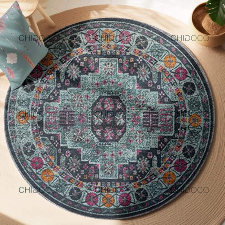 فرش گرد آبی