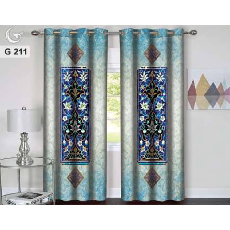 پرده آماده سنتی آبی