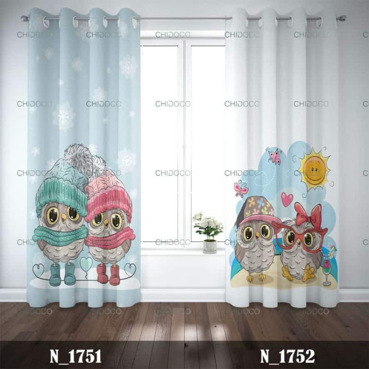 پرده آماده مخمل کودک