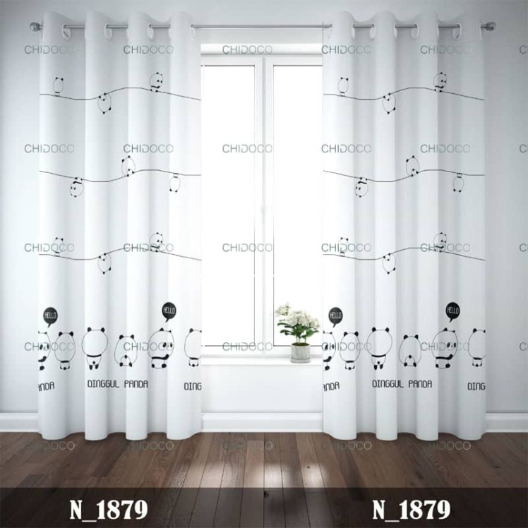 پرده آماده مخمل سفید