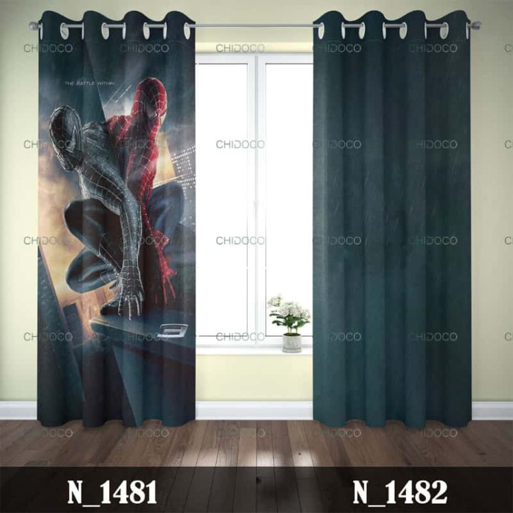 پرده آماده مخمل مرد عنکبوتی