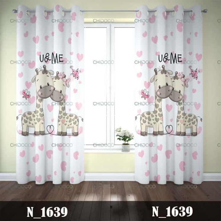 پرده آماده مخمل سفید دخترانه