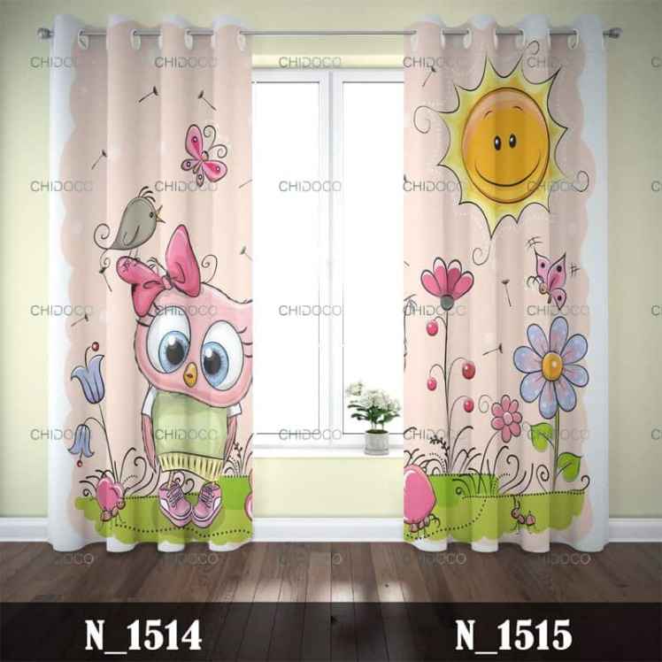 پرده آماده مخمل صورتی