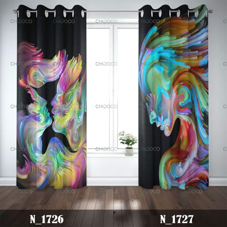 پرده آماده مخمل مشکی