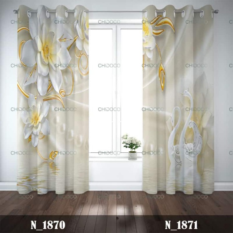 پرده آماده مخمل کرم