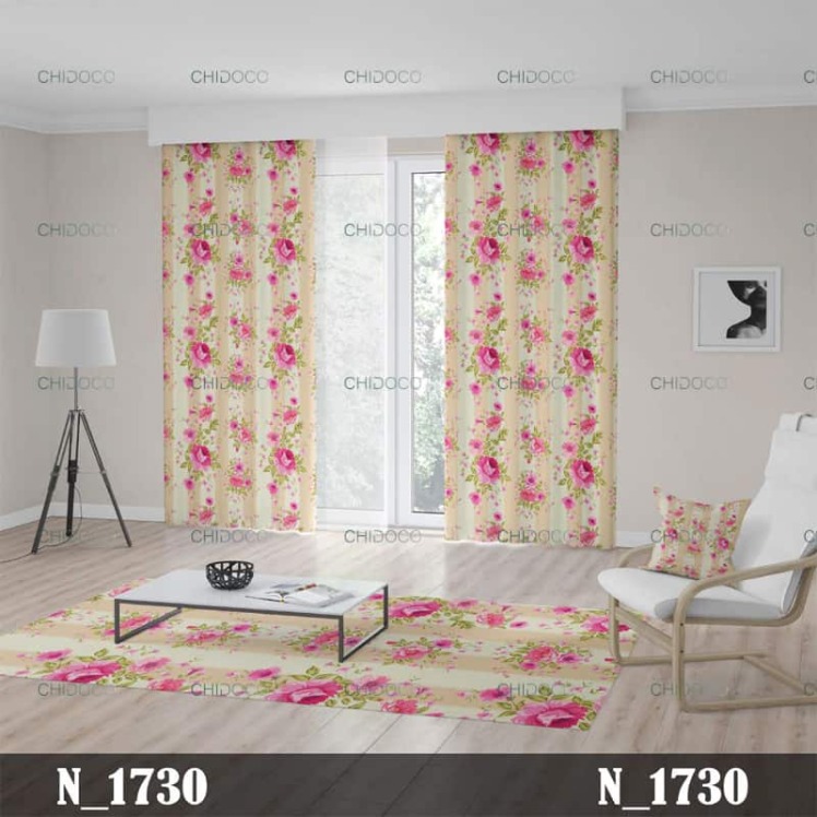 پرده آماده مخمل فانتزی