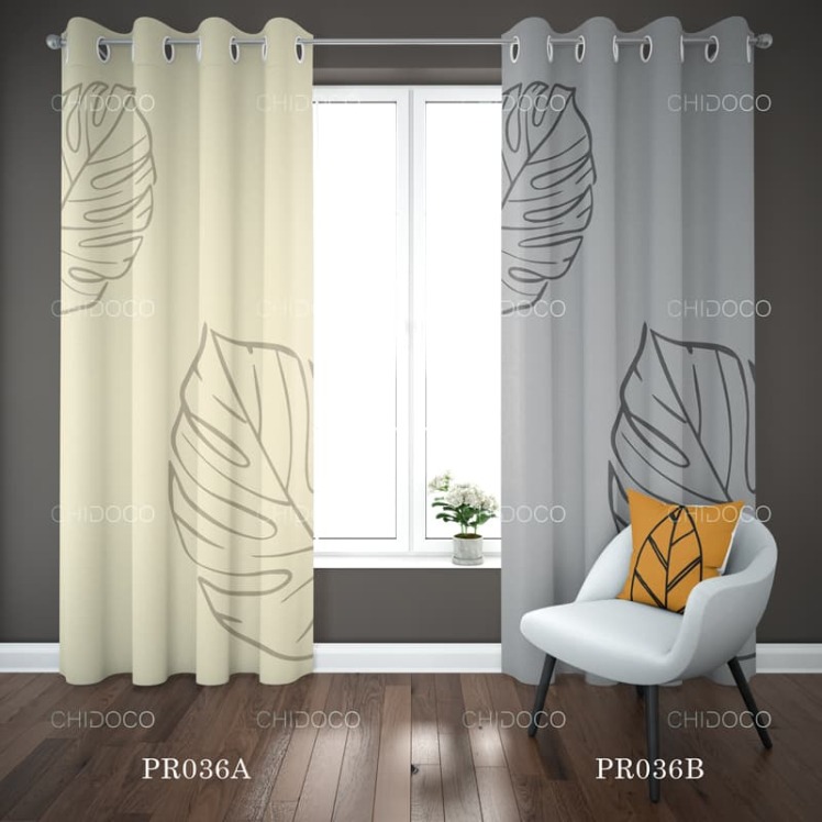 پرده آماده طوسی کرمی مینیمال