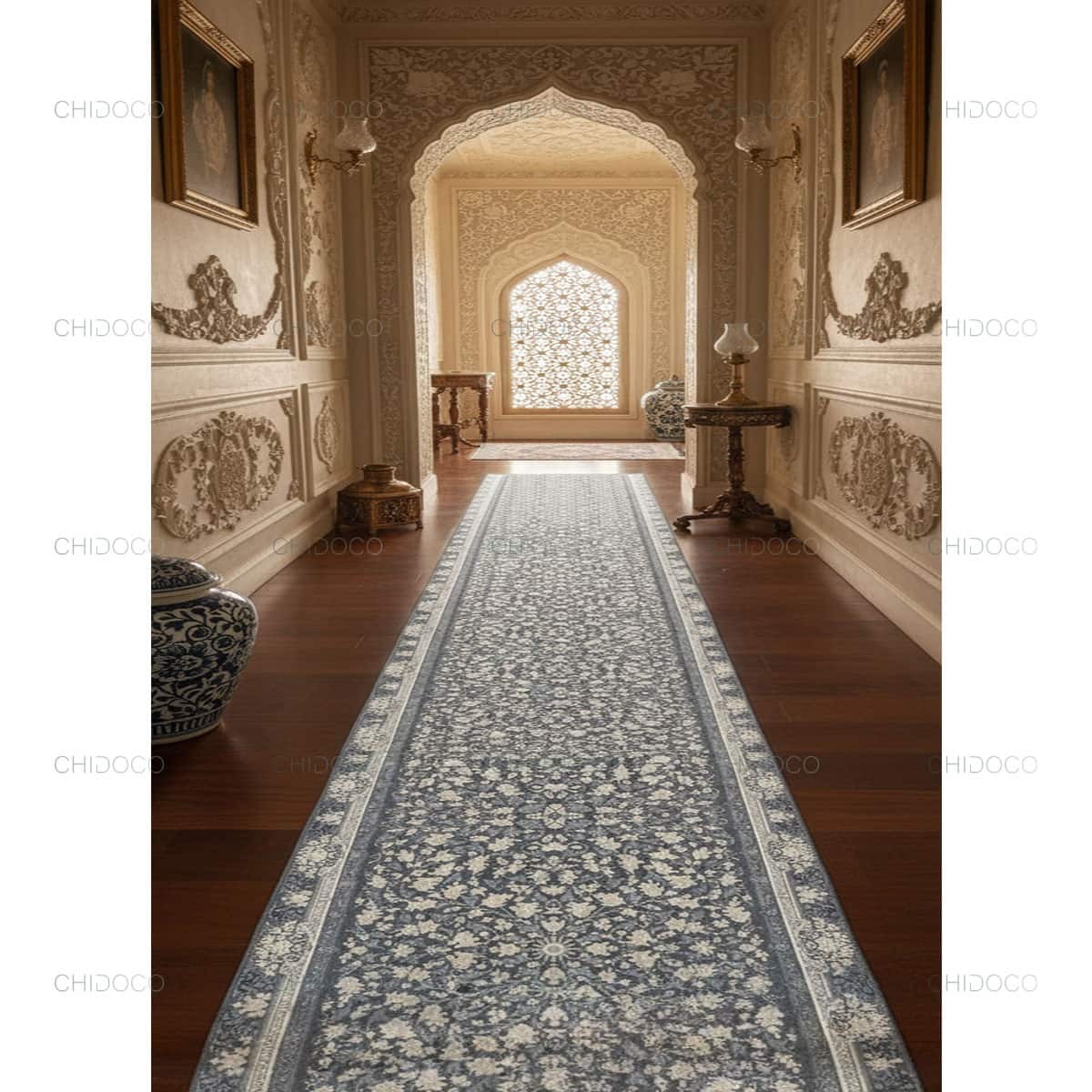  فرش راهرویی طوسی سنتی 