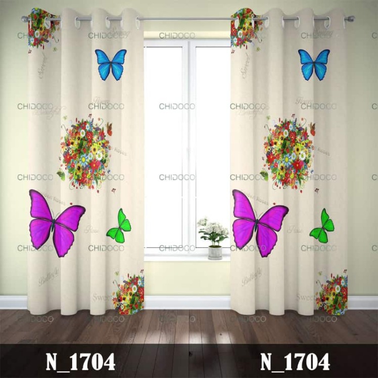 پرده آماده مخمل سفید