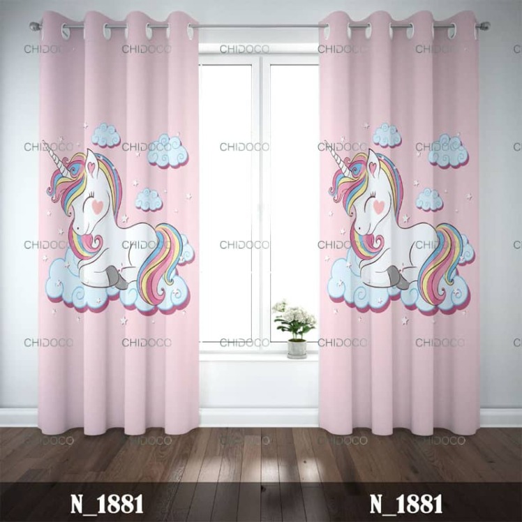 پرده آماده مخمل صورتی