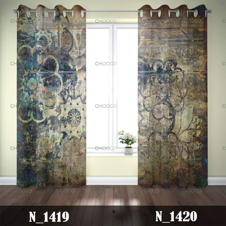 پرده آماده مخمل سنتی