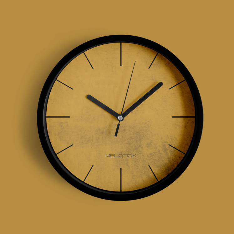 ساعت دیواری زرد اکر