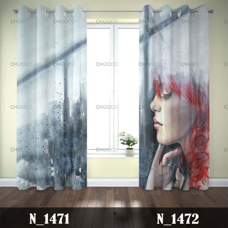 پرده آماده مخمل فانتزی