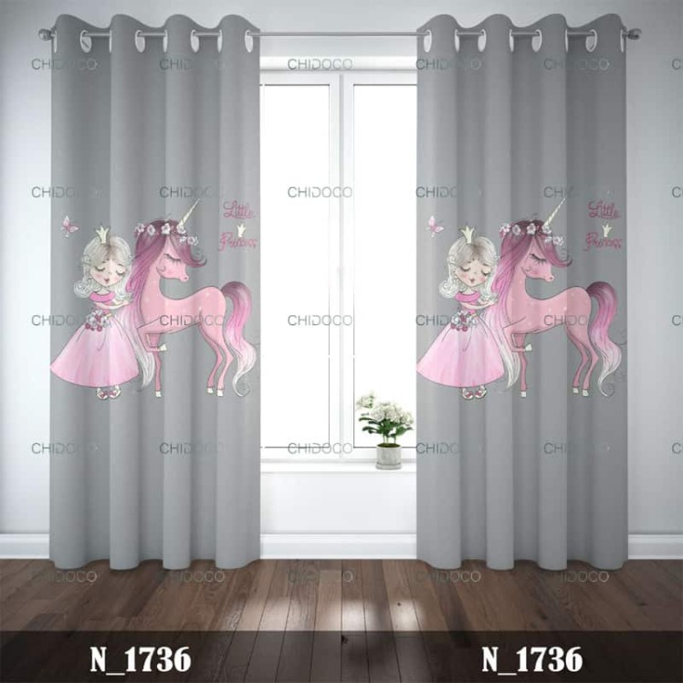 پرده آماده مخمل طوسی