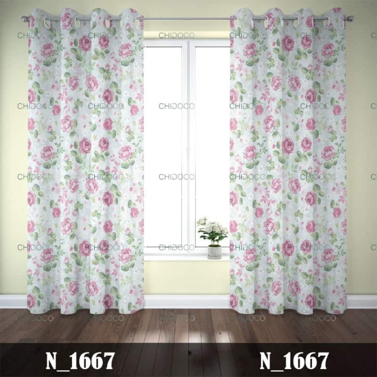 پرده آماده مخمل سفید