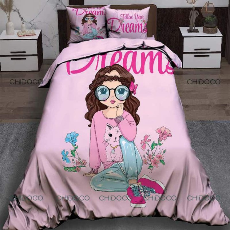 روتختی کودک صورتی طرح دختر