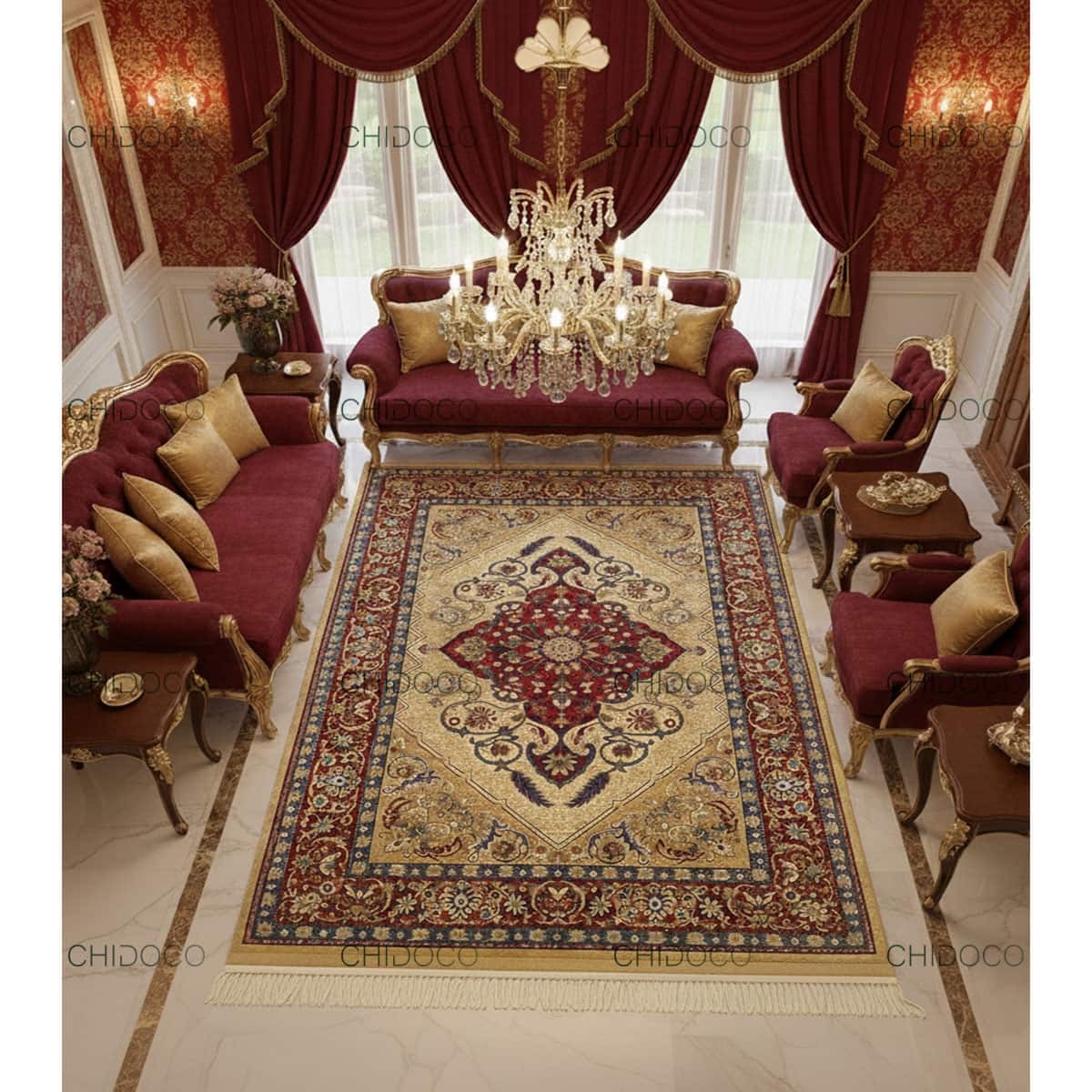 فرش طرح ابریشم