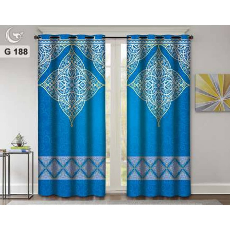 پرده آماده آبی