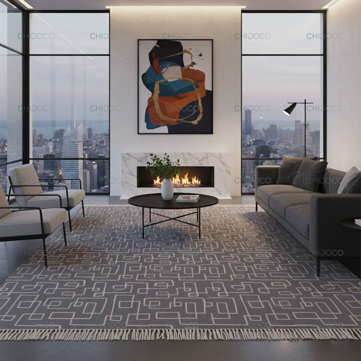  فرش مینیمال طوسی 