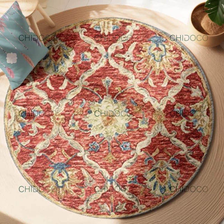 فرش گرد قرمز