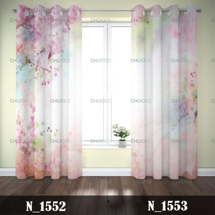 پرده آماده مخمل فانتزی