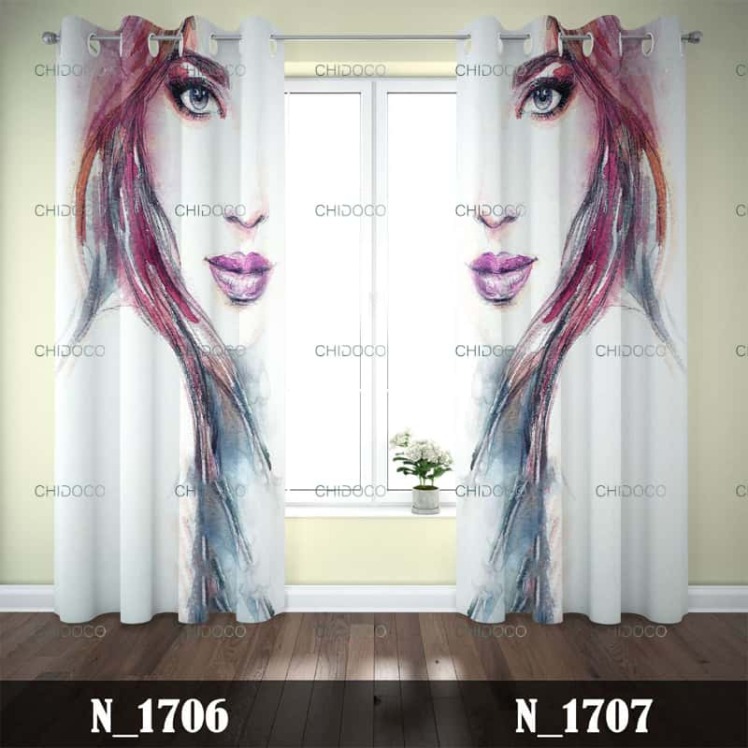 پرده مخمل آماده سفید